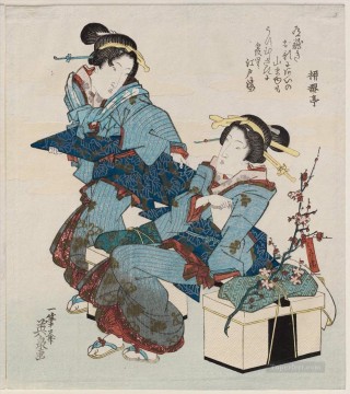 150の主題の芸術作品 Painting - 遠足の女性たち 渓斎英泉